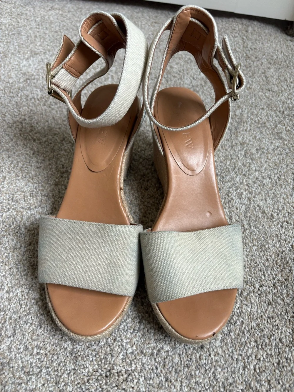 J.‎ Crew - Women’s Adjustable Ankle Strap Espadrilles Wedge - Size 6.5 - Tan
